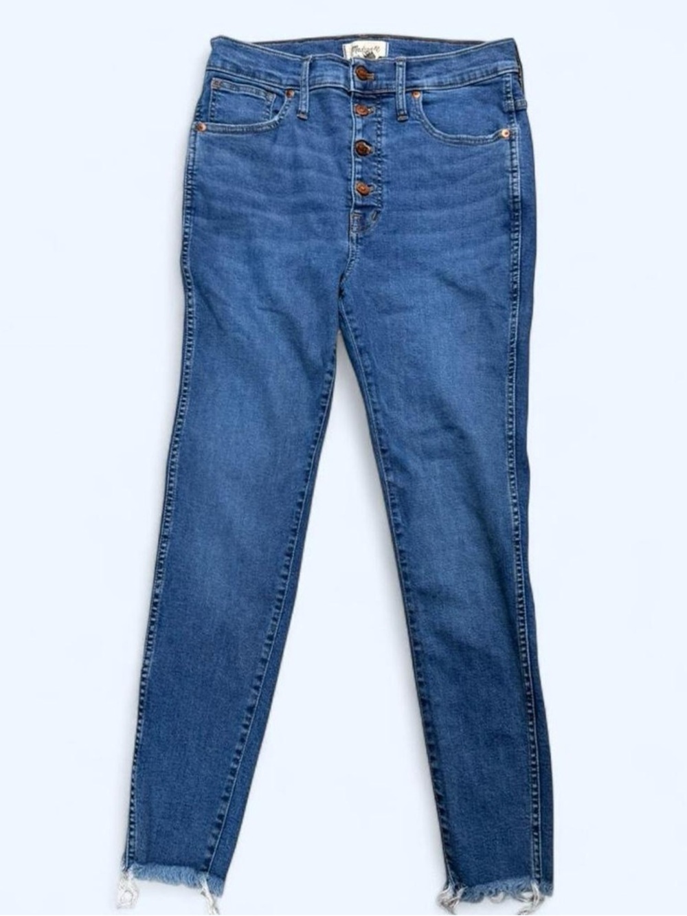 Madewell 10” High-Rise Raw Hem Skinny Jeans Button Fly